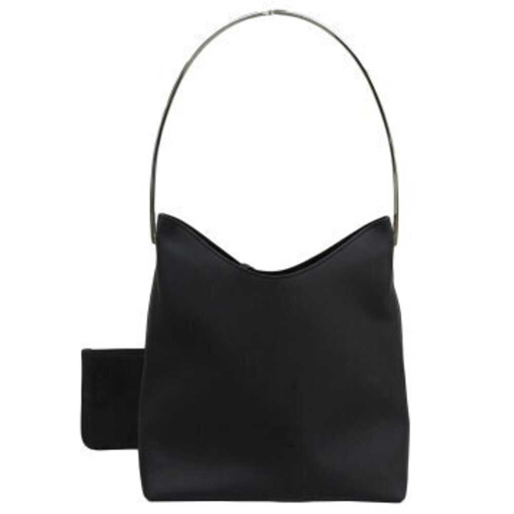 Gucci Metal Handle One Shoulder Hobo Bag Leather Black